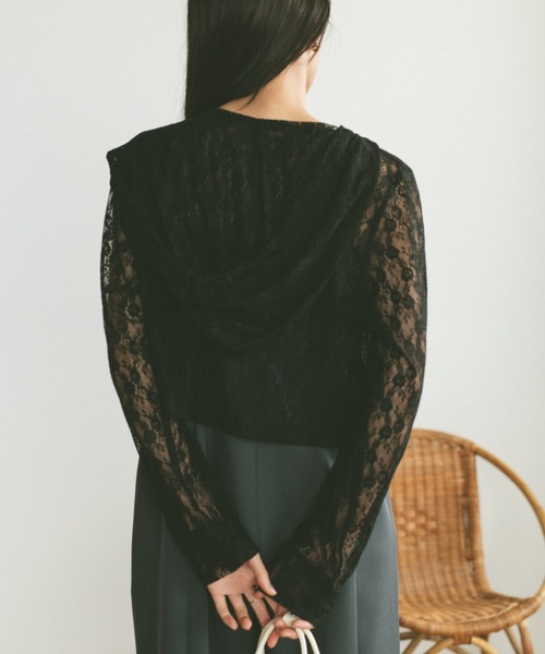 「VANNIE U」 ジップアップパーカー FREE ブラック レディース_画像2