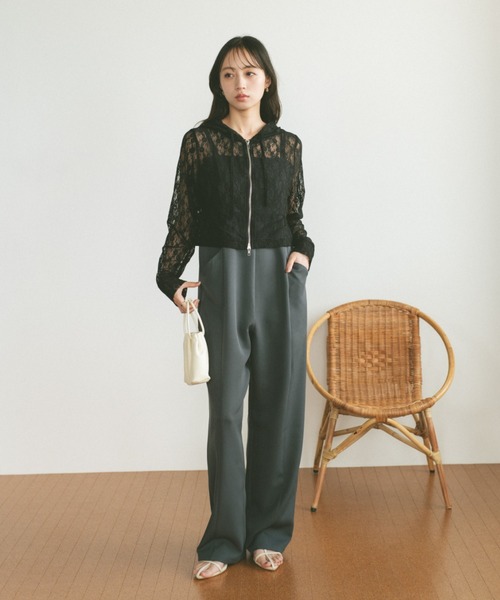 「VANNIE U」 ジップアップパーカー FREE ブラック レディース_画像9