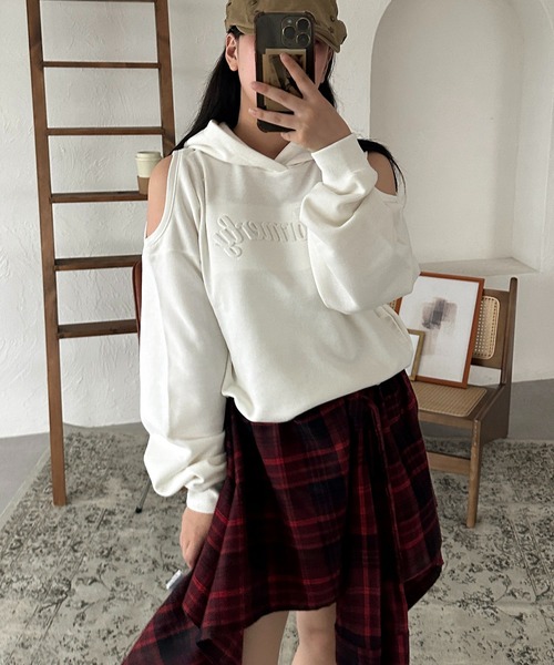 「apres jour mignon」 プルオーバーパーカー フリー チャコールグレー レディース_画像2