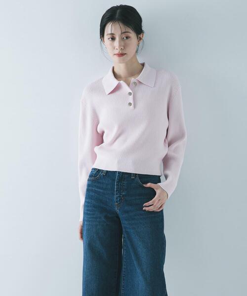 URBAN RESEARCH コットンシルクポロ衿ニット URBAN RESEARCH（アーバンリサーチ） ニット セーター コットンシルク