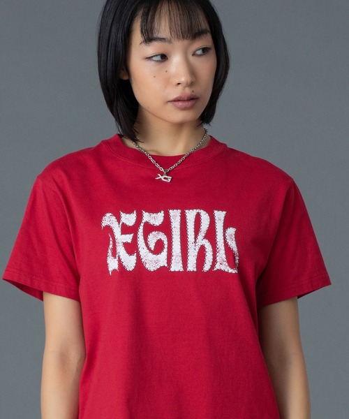 X-girl（エックスガール） tシャツ 半袖 STUDDED LOGO S/S TEE