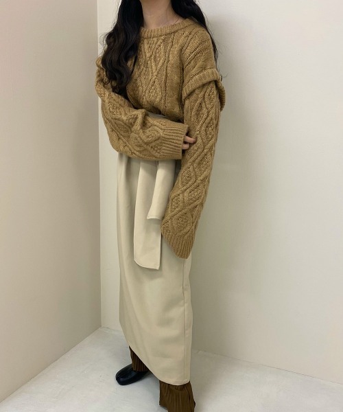 「lawgy」 長袖ニット FREE ベージュ レディース_画像4