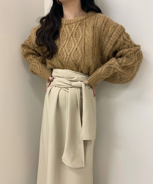 「lawgy」 長袖ニット FREE ベージュ レディース_画像6