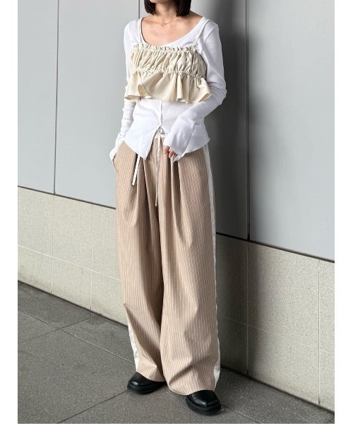 STYLEMIXER（スタイルミキサー） パンツ サイドラインストライプパンツ