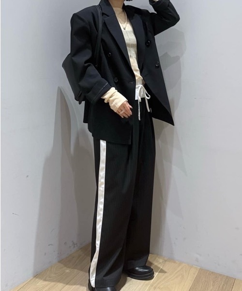 STYLEMIXER（スタイルミキサー） パンツ サイドラインストライプパンツ