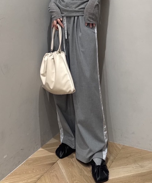 Splus グレー サイドストライプ パンツ STYLEMIXER（スタイルミキサー） パンツ サイドラインストライプパンツ