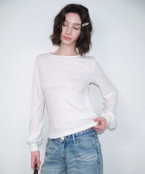 SOLWEIGE tシャツ 「SOLWEIGE」ソフトパフスリーブ クルーネック長袖T 
