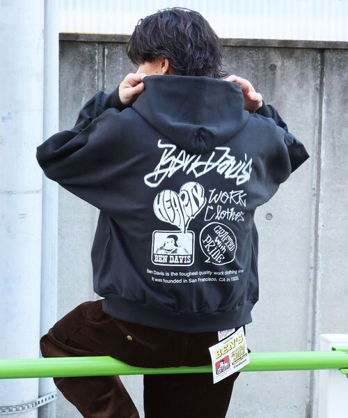 BEN DAVIS（ベンデイビス） パーカー 「」TAGGING JERSEY ZIP HOODY
