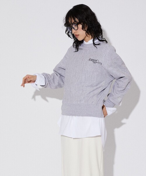 新品 AMERICANA 3/4 Sleeve Sweat プルオーバー 白 楽天市場】AMERICANA×MMN【別注アイテム】 アメリカーナ オリジナル