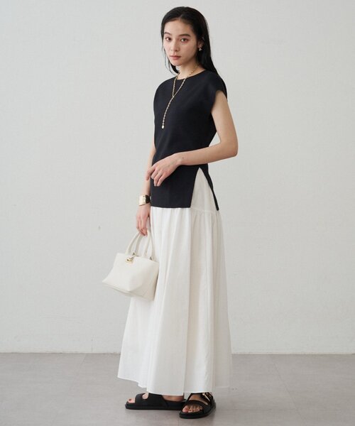 【新品】ラウンジドレス パネルギャザースカート オフホワイト Loungedress（ラウンジドレス） スカート パネルギャザースカート