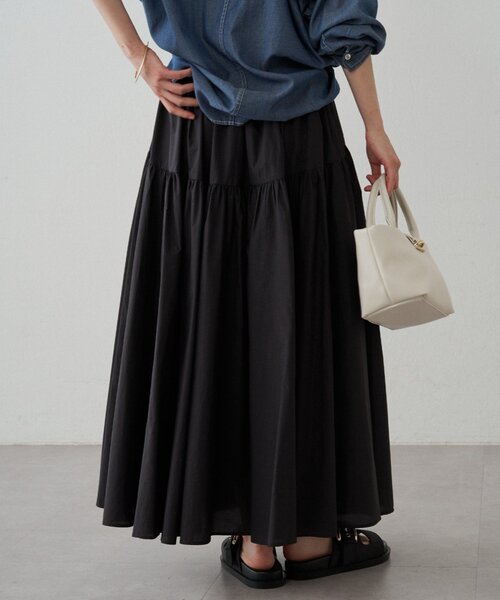 【新品/定価¥19800】 Loungedress パネルギャザースカート Loungedress（ラウンジドレス） スカート パネルギャザースカート