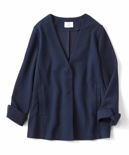 「Live in comfort」 ノーカラージャケット X-LARGE アイボリー レディース_画像4
