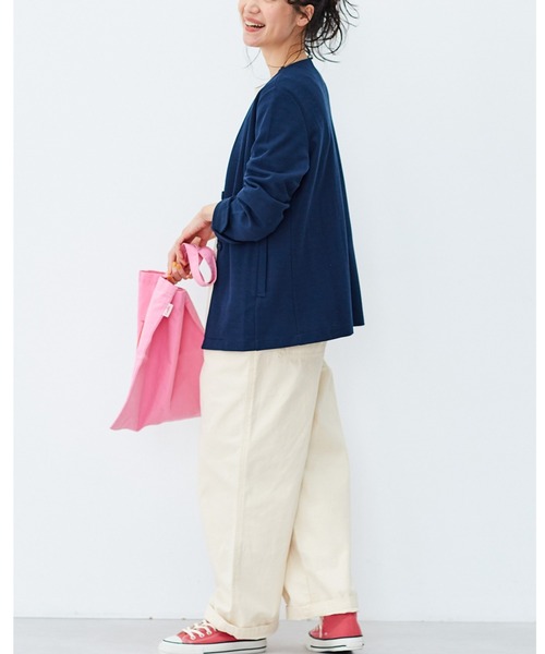 「Live in comfort」 ノーカラージャケット X-LARGE アイボリー レディース_画像8