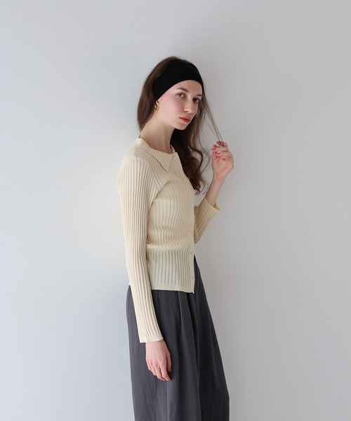 「J by blue」 ニットカーディガン MEDIUM アイボリー レディース_画像5