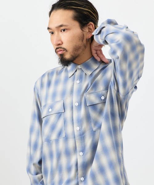 「BIG MIKE」 長袖シャツ LARGE ブルー系その他 メンズ_画像8