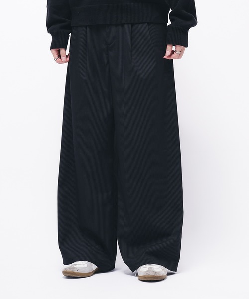 「Adoon plain」 スラックス MEDIUM チャコールグレー メンズ_画像3