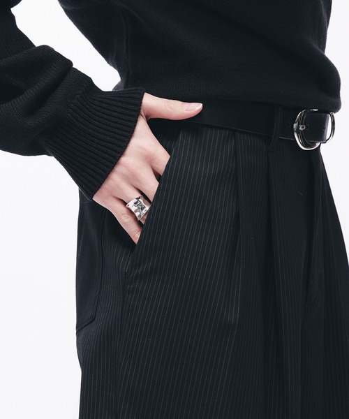 「Adoon plain」 スラックス MEDIUM チャコールグレー メンズ_画像5
