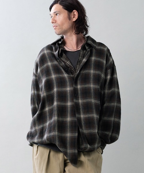 シャツ ms6557-DOUBLE-SHIRTS レイヤードシャツ(616710) メンズの画像