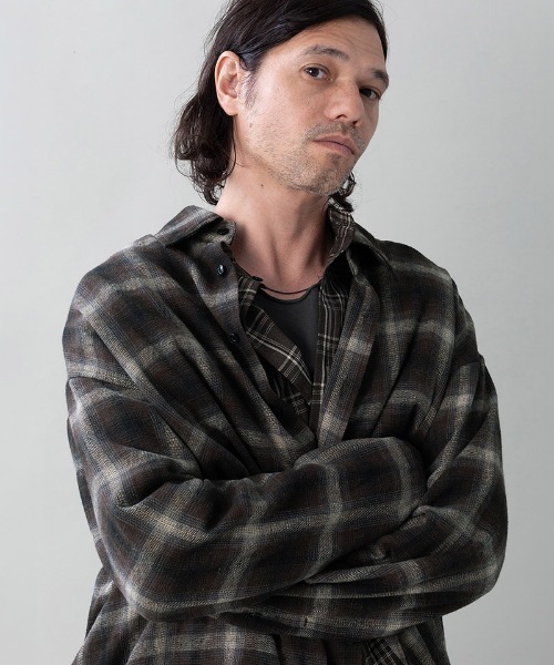 シャツ ms6557-DOUBLE-SHIRTS レイヤードシャツ(616710) メンズの画像