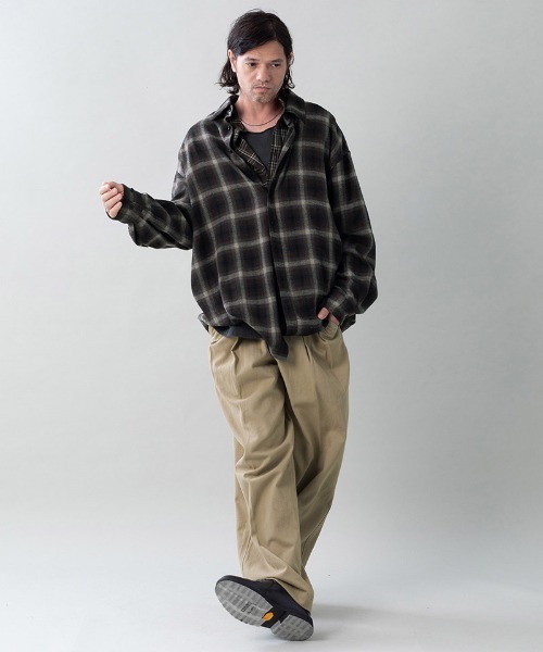 シャツ ms6557-DOUBLE-SHIRTS レイヤードシャツ(616710) メンズの画像