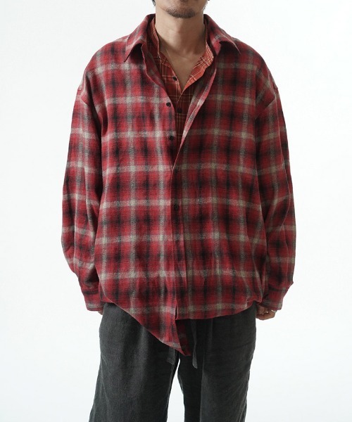 シャツ ms6557-DOUBLE-SHIRTS レイヤードシャツ(616710) メンズの画像