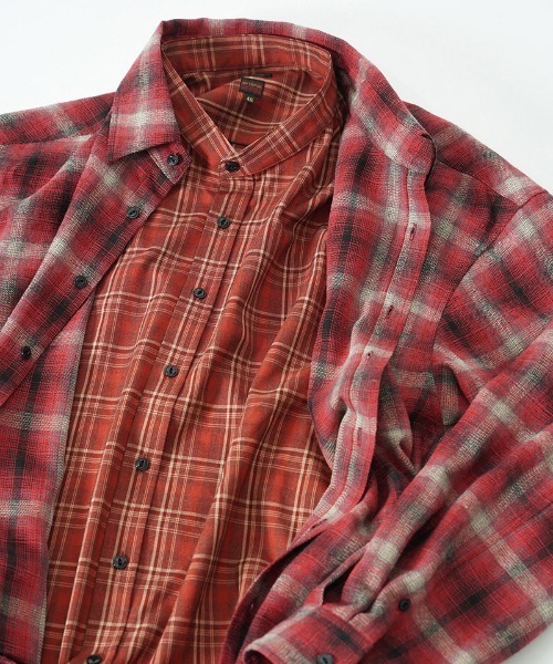 シャツ ms6557-DOUBLE-SHIRTS レイヤードシャツ(616710) メンズの画像