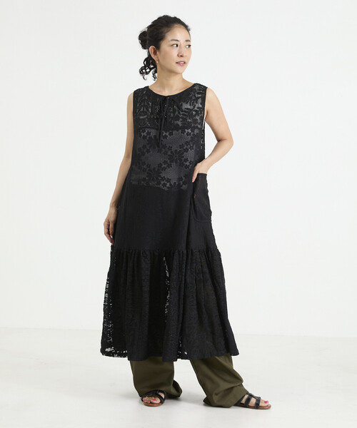 ほぼ未使用 freeda フリーダ 刺繍 レースティアードワンピース 24AW Freada（フリーダ） ワンピース 夏 2WAY レース ティアード