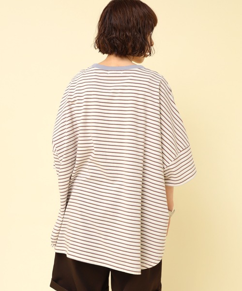 「RNA-N」 半袖Tシャツ FREE ブラック×ホワイト レディース_画像4