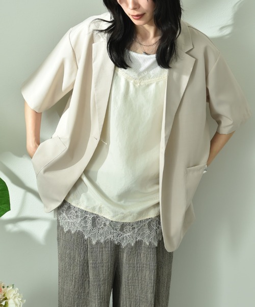 「INTERPLANET」 テーラードジャケット FREE アイボリー レディース_画像6