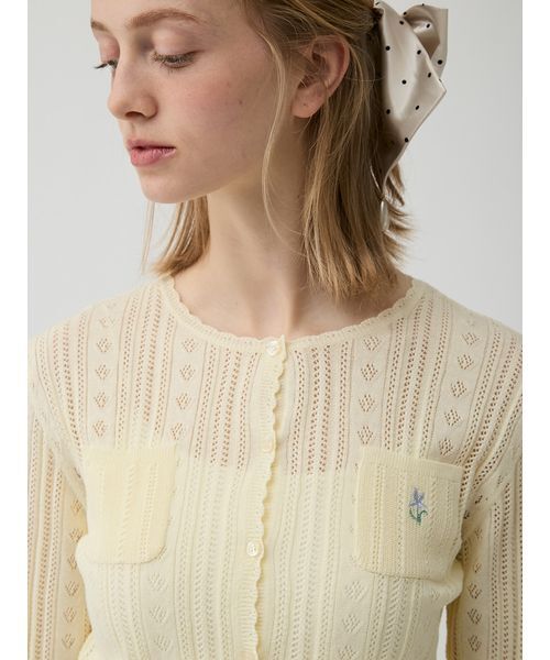 LILY BROWN（リリーブラウン） カーディガン Lilyモチーフコットン