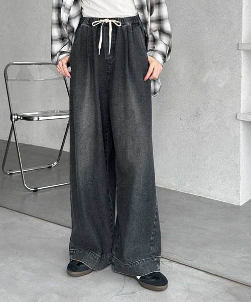 「GeeRA」 デニムパンツ LARGE サックスブルー レディース_画像2