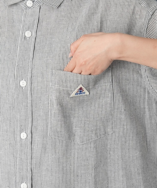 「GEVACO」 シャツワンピース MEDIUM ネイビー レディース_画像3