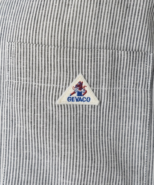「GEVACO」 シャツワンピース MEDIUM ネイビー レディース_画像6