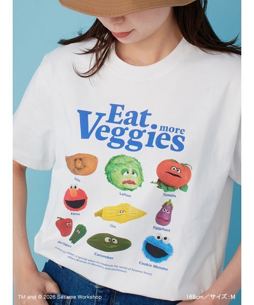 「SESAME STREET」 半袖Tシャツ L ブルー レディース_画像2