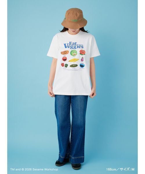 「SESAME STREET」 半袖Tシャツ L ブルー レディース_画像3