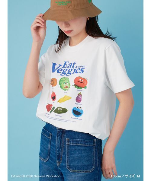 「SESAME STREET」 半袖Tシャツ L ブルー レディース_画像8