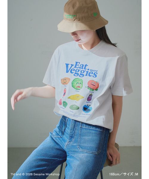 「SESAME STREET」 半袖Tシャツ L ブルー レディース_画像9
