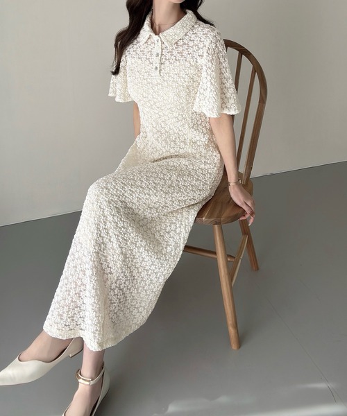 「Meiru」 シャツワンピース SMALL アイボリー レディース_画像4