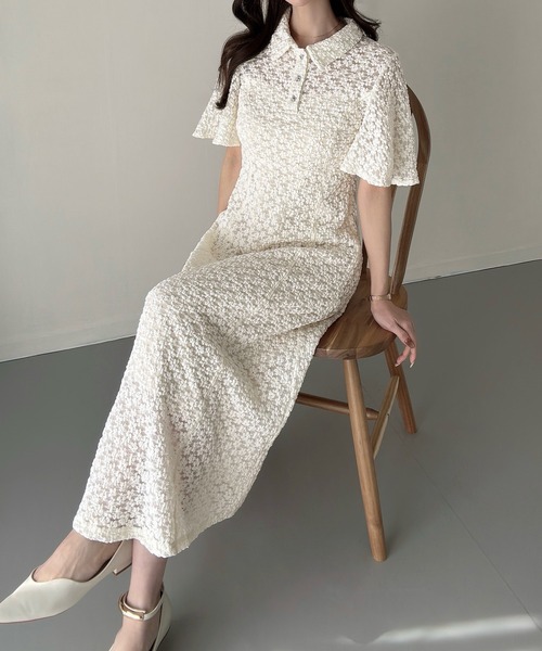 「Meiru」 シャツワンピース SMALL アイボリー レディース_画像5