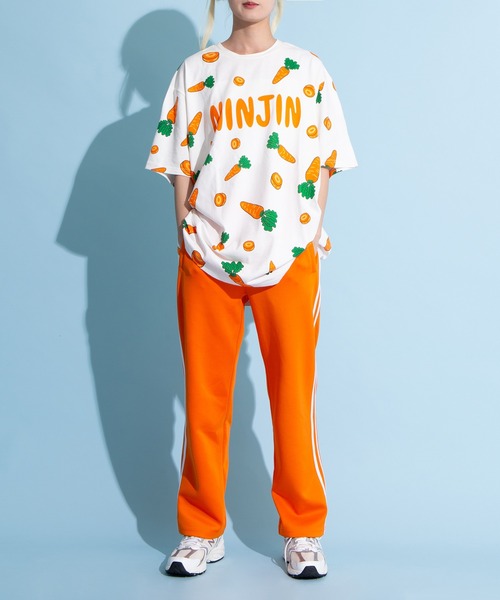 PUNYUS tシャツ フード総柄Tシャツ(NINJIN・LEMON・EDAMAME