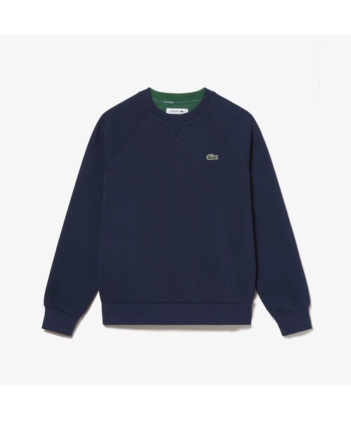 LACOSTE 刺繍 スウェット トレーナー ネイビー 古着 レディース LACOSTE（ラコステ） トレーナー スウェット ステッチクルーネック