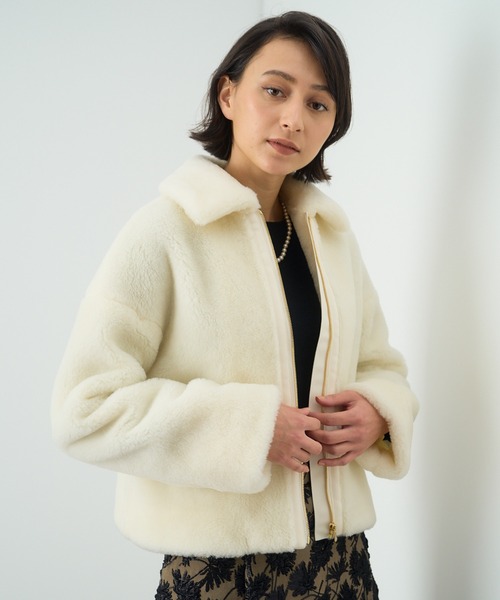 ANAYI ブルゾン アウター ボアジップブルゾン レディース : ZOZOTOWN 
