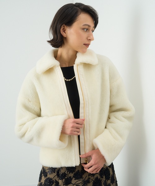 ANAYI ブルゾン アウター ボアジップブルゾン レディース : ZOZOTOWN 