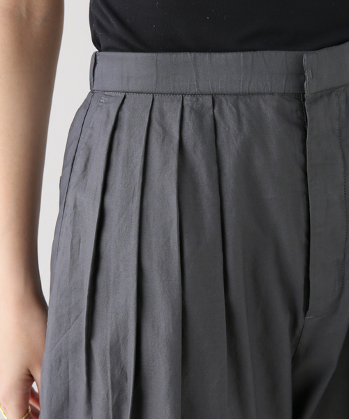 ATON ブラック スラックス FRAMeWORK パンツ スラックス 【ATON/エイトン】MICRO COTTON