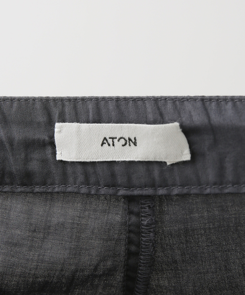 ATON ブラック スラックス FRAMeWORK パンツ スラックス 【ATON/エイトン】MICRO COTTON