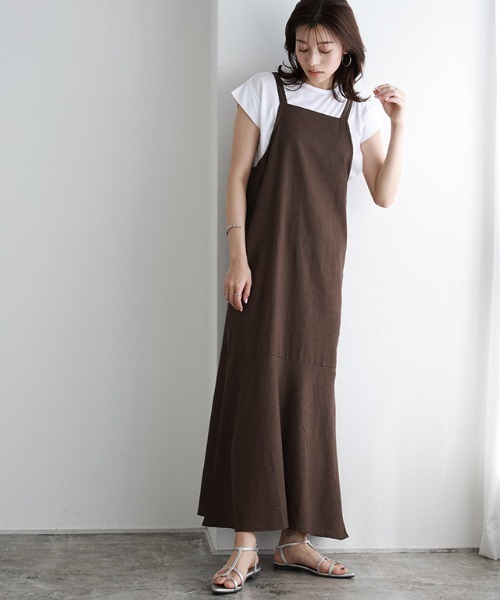 Pierrot ワンピース インナーセットリネン混キャミワンピース