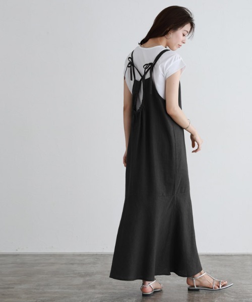 Pierrot ワンピース インナーセットリネン混キャミワンピース