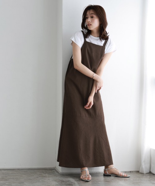 Pierrot ワンピース インナーセットリネン混キャミワンピース