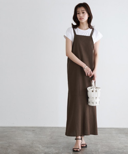 【Massimo dutti】リネン混紡キャミソールワンピース marvelous by Pierrot (夏セール対象) ワンピース 2点セット