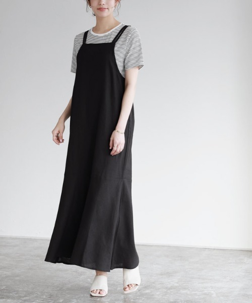 【Massimo dutti】リネン混紡キャミソールワンピース Pierrot ワンピース インナーセットリネン混キャミワンピース